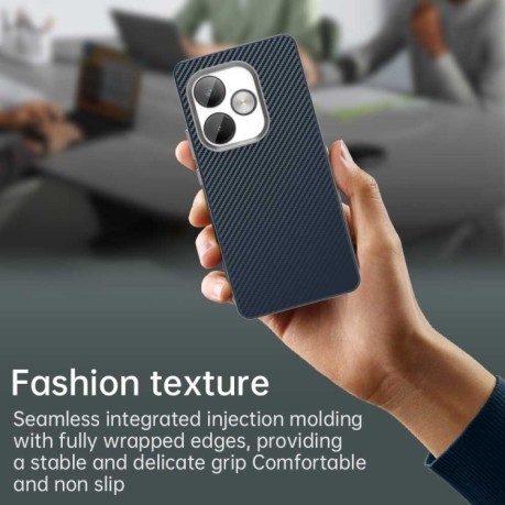 Ударозащитный чехол HMC Carbon Fiber Series IMD на Realme GT 6T - синий