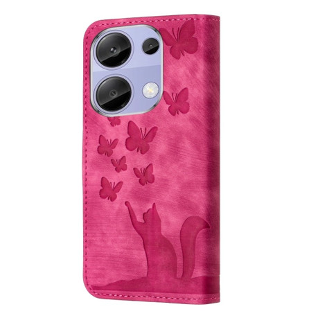 Чохол-книжка Cat Embossing Pattern на Xiaomi Redmi Note 13 Pro 4G / Poco M6 Pro 4G - рожевий