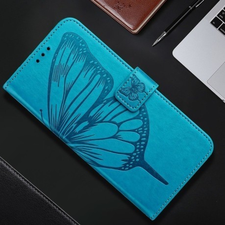 Чехол-книжка Embossed Butterfly для Realme GT 6T 5G Global - синий