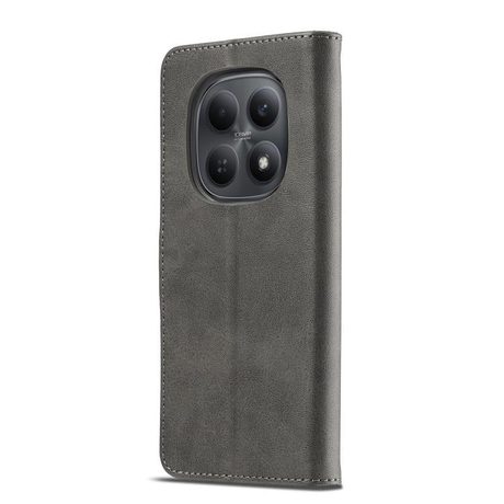 Чохол-книжка LCIMEEKE Calf Texture на Xiaomi Poco 8 Pro/Redmi Note 15 Pro+ 5G Global 163.3mm — сірий