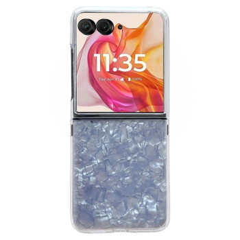 Протиударний чохол Pearlescent Shell Texture для Motorola Razr 50 Ultra - білий