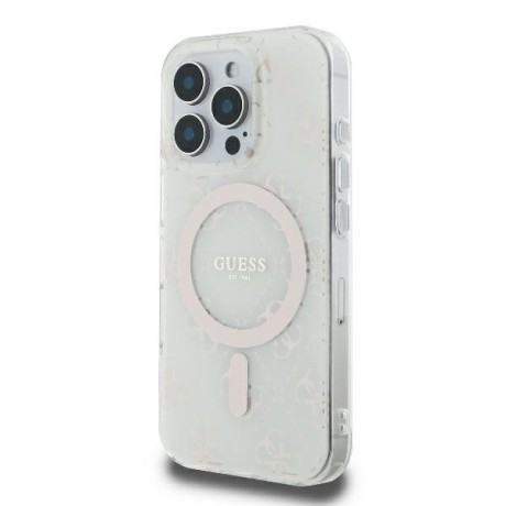 Оригінальний чохол Guess IML 4G Background MagSafe для iPhone 16 Pro - White