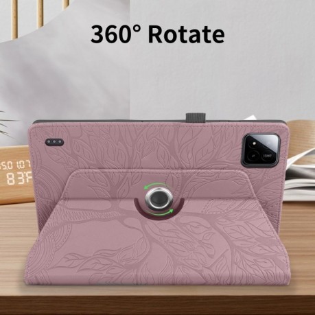 Чехол-книжка Tree Life Embossed Rotation Leather для Xiaomi Pad 7 / 7 Pro - розовое золото