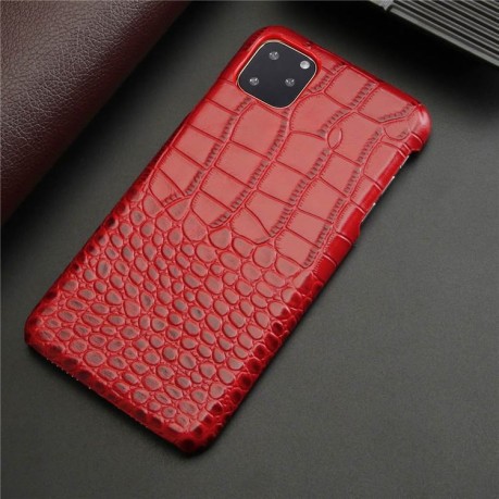 Шкіряний чохол EsCase Crocodile Skin-like на iPhone 11- червоний