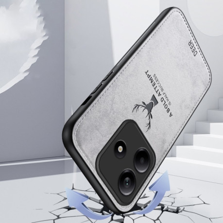 Ультратонкий чехол Deer Head Cloth Skin для Xiaomi Redmi Note 14 5G - синий