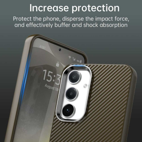 Ударозахисний чохол Carbon Fiber Series IMD  для Samsung Galaxy S25 5G - коричневий