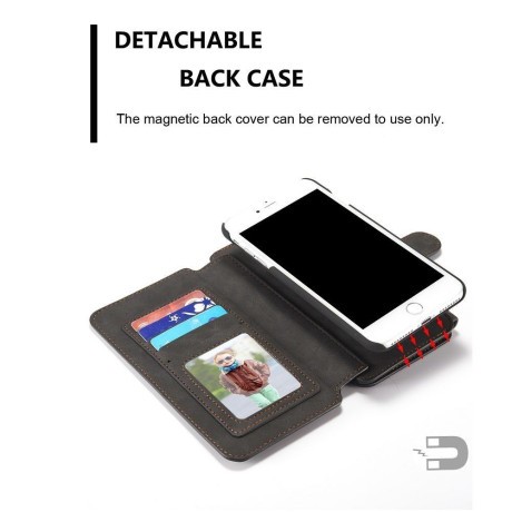 Кожаный Чехол-кошелек CaseMe с отделением для  кредитных карт для iPhone 7 Plus/ 8 Plus черный