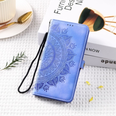 Чехол-книжка Totem Embossed Magnetic Leather для iPhone 16 Pro Max - фиолетовый
