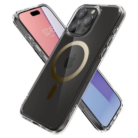 Оригинальный чехол Spigen Ultra Hybrid (Magsafe) для iPhone 15 Pro Max- Gold