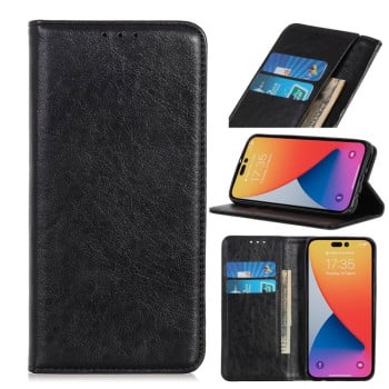 Чохол-книга Magnetic Retro Crazy Horse Texture на iPhone 14 Pro Max - чорний