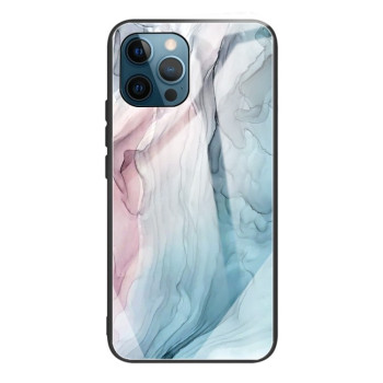 Противоударный стеклянный чехол Marble Pattern Glass на iPhone 13 Pro Max - Abstract Gray