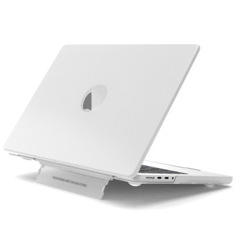 Матовый полупрозрачный чехол-кейс Escase на Macbook Air 15.3 A3114 / M4 A3241 — светло-серый