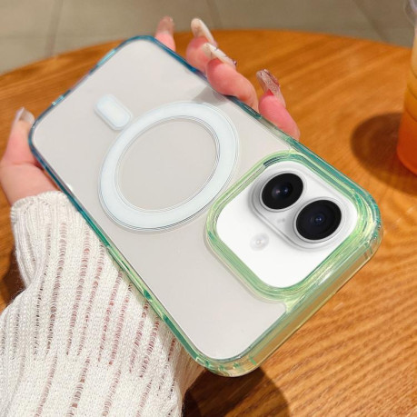 Чехол Contrast Color Gradient Transparent MagSafe для iPhone 17 - синий