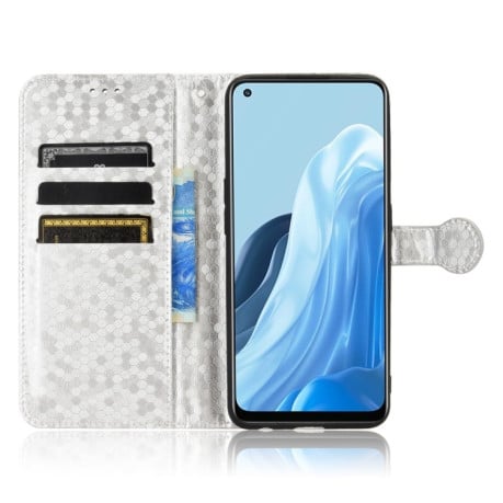 Чехол-книжка Honeycomb Dot для OPPO Reno7 5G Global/ Find X5 Lite/OnePlus Nord CE2 5G - серебристый