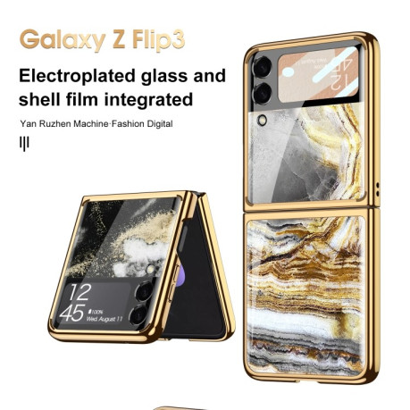 Противоударный чехол GKK Marble Pattern для Samsung Galaxy Z Flip3 5G - 01