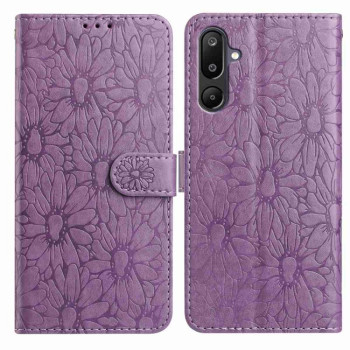 Чехол-книжка Daisy Embossed Leather для на Samsung Galaxy F16 5G / M16 5G - фиолетовый
