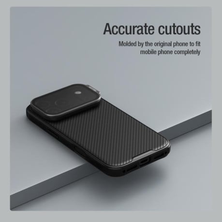 Чохол NILLKIN Black Mirror Prop Написати відгук Texture Transparent Mirror Cover на iPhone 17 Pro - чорний