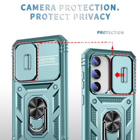 Протиударний чохол Sliding Camera Cover для Samsung Galaxy S23+Plus 5G - світло-зелений