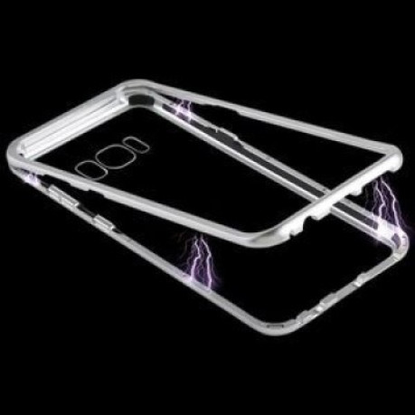 Односторонний магнитный чехол Glass Magnetic на Samsung Galaxy S8+Plus/G950-серебристый