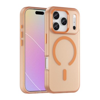 Противоударный чехол MagSafe Frosted Translucent TPU + PC на iPhone 18 Pro — оранжевый