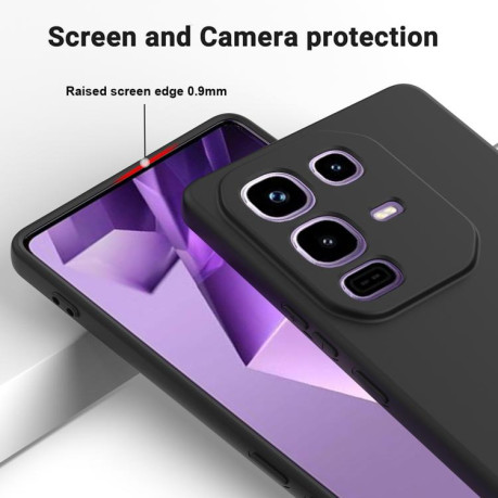 Силиконовый чехол Solid Color Liquid Silicone на Infinix Note 50 4G / 50 Pro 4G - черный
