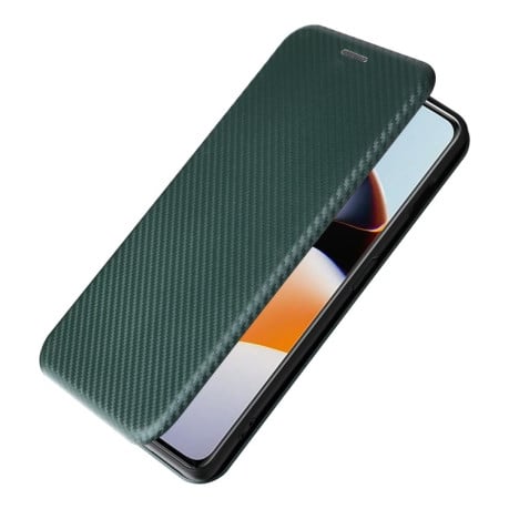 Чехол-книжка Carbon Fiber Texture на OnePlus 11R / Ace 2 - зеленый