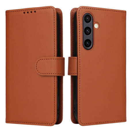 Чохол-книжка BETOPNICE BN-005 2 in 1 Detachable Imitate Genuine Leather для Samsung Galaxy S24 FE 5G - коричневий