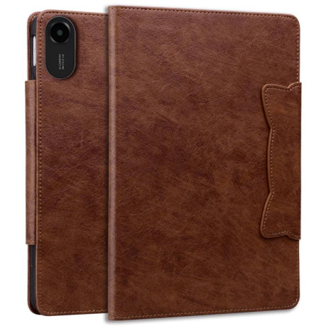 Чехол-книжка Cat Buckle Leather на Xiaomi Redmi Pad 2 - коричневый