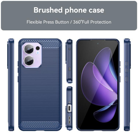 Протиударний чохол Brushed Texture Carbon Fiber на OPPO Reno13 F/Reno13 FS - синій