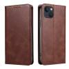 Чехол-книжка Calf Texture Magnetic для iPhone 14/13 - коричневый