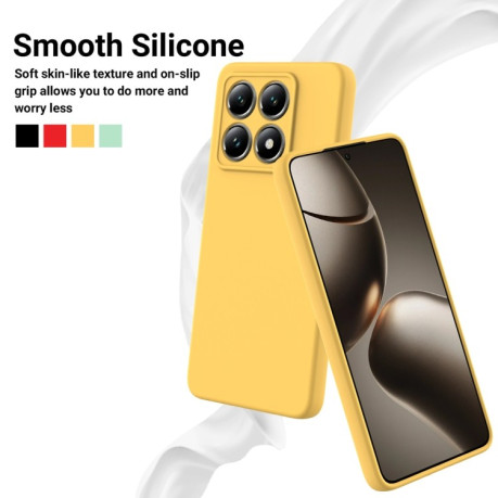 Силиконовый чехол Solid Color Liquid Silicone на Xiaomi 14T Pro - желтый