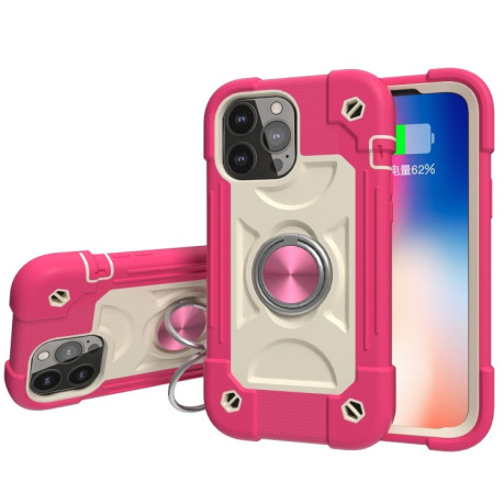 Протиударний чохол Silicone with Dual-Ring Holder для iPhone 13 Pro Max - пурпурно-червоний