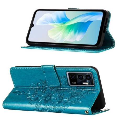 Чохол-книжка Embossed Butterfly для Vivo S10e 5G/V23e 4G/V23E 5G/Y75 4G - синій