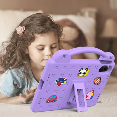 Противоударный чехол EVA Handle Kickstand Children для Xiaomi Redmi Pad 2 11 2025 - фіолетовий