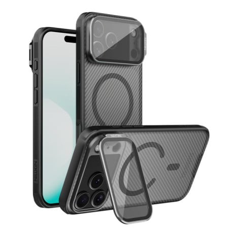 Чохол NILLKIN CamShield Prop Transparent Mirror Cover MagSafe Magnetic Translucent на iPhone 17 Pro Max - чорний
