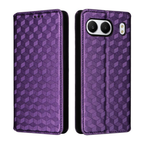 Чохол-книжка Cubic Grid Calf Texture для OnePlus Nord 4 - фіолетовий