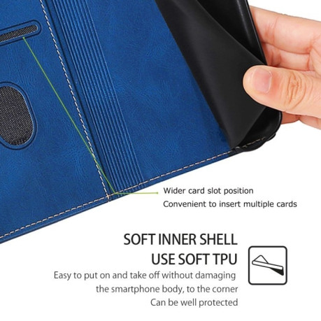Чохол-книжка Stitching Skin Feel для OPPO Reno12 F/12 FS 5G - синій