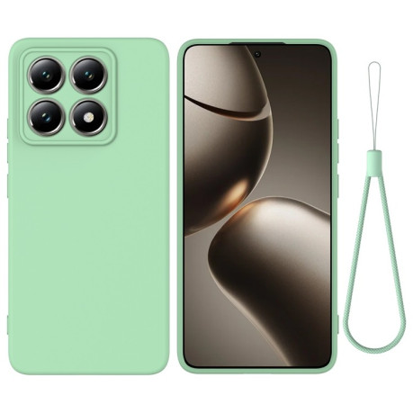 Силиконовый чехол Solid Color Liquid Silicone на Xiaomi 14T Pro - зеленый