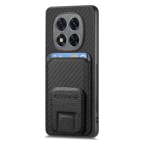 Противоударный чехол Carbon Fiber Card Bag для Xiaomi  Redmi Note 14 Pro+ 5G - черный