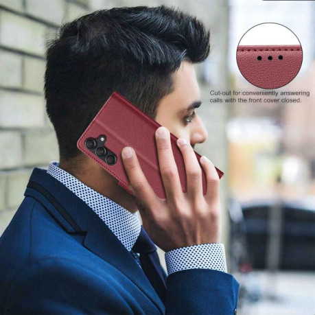 Чехол-книжка Litchi Texture RFID Anti-theft Leather для на Samsung Galaxy M16 5G / F16 5G - красный