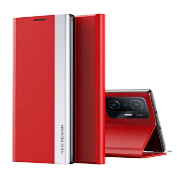 Чехол-книжка Electroplated Ultra-Thin для Xiaomi Mi 11T / 11T Pro - красный
