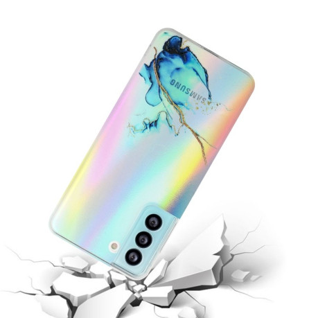 Противоударный чехол Laser Marble для Samsung Galaxy S21 FE - синий
