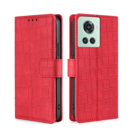 Чехол-книжка Skin Feel Crocodile Texture для OnePlus Ace/10R - красный
