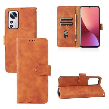 Чохол-книжка Solid Color Skin Feel на Xiaomi 12 Lite - коричневий