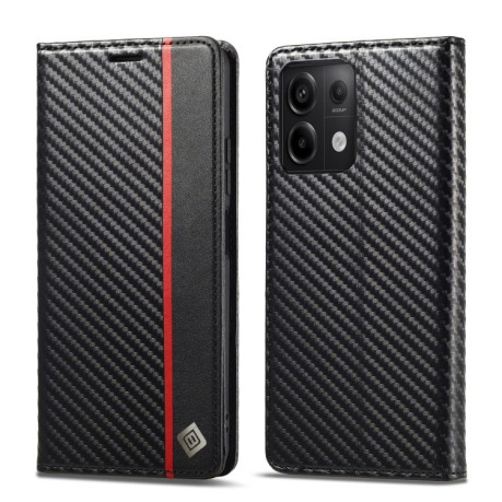 Чохол-книжка LCIMEEKE Carbon Fiber для Xiaomi Redmi Note 13 4G - Black