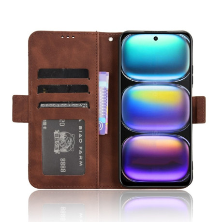 Чехол-книжка Skin Feel Calf на Infinix Hot 50 4G - коричневый