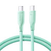 Кабель JOYROOM SA34-CC3 60W USB-C/Type-C to USB-C/Type-C Fast Charge Data Cable, Length: 1m - зеленый