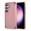 Протиударний чохол Skin Feel TPU + PC MagSafe Magnetic для Samsung Galaxy S25+ 5G - прозоро-рожевий