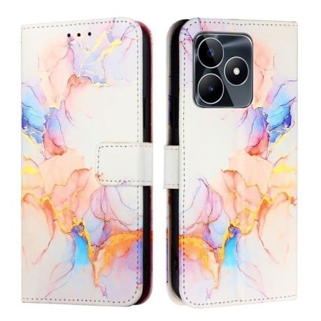 Чехол-книжка PT003 Marble Pattern на  Realme Note 50 4G / Realme C51 4G Global - Marble White