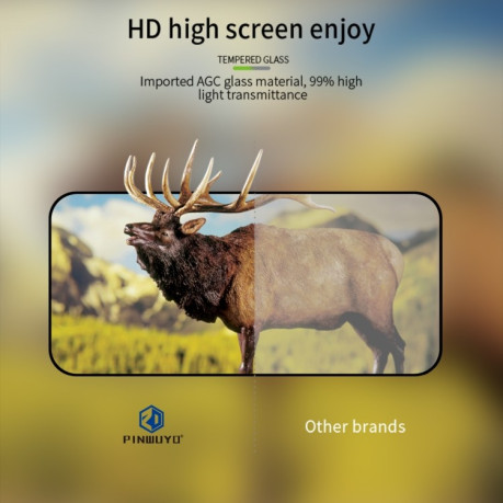 Защитное стекло PINWUYO 9H 3D Full Screen на iPhone 14 Pro - черный